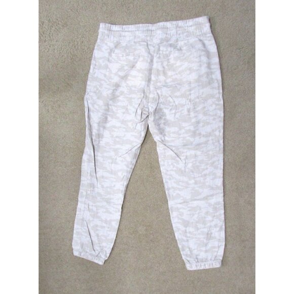 Athleta Cabo Tide Linen Jogger Pants Women Size 10 in Neutral Camo Pull On - Picture 4 of 7